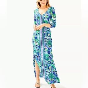 Lilly Pulitzer Anissa Maxi Dress Blue Grotto Sirens And Spirits